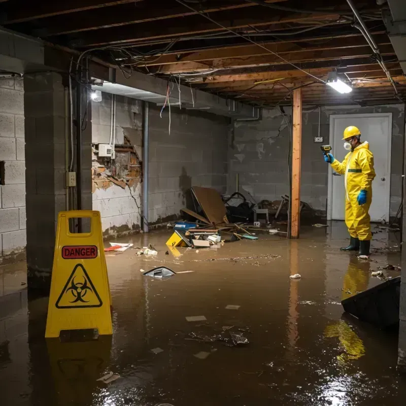 Flooded Basement Electrical Hazard in Wedgefield, SC Property