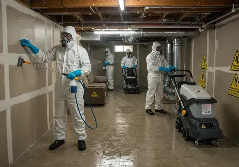 Basement Moisture Removal and Structural Drying process in Wedgefield, SC